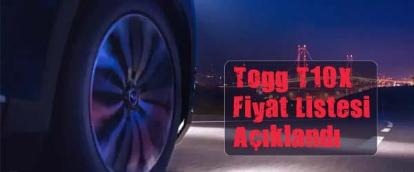 Togg T10X Fiyat Listesi Açıklandı